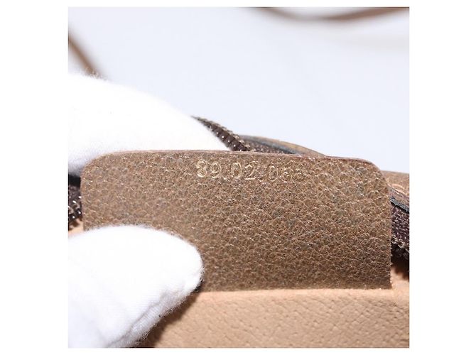 Borsa GUCCI GG Supreme Web Sherry Line PVC Beige Oro 89 02 066 Auth ka6316 D'oro - vista 22