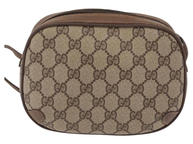 Borsa GUCCI GG Supreme Web Sherry Line PVC Beige Oro 89 02 066 Auth ka6316 D'oro - vista 3
