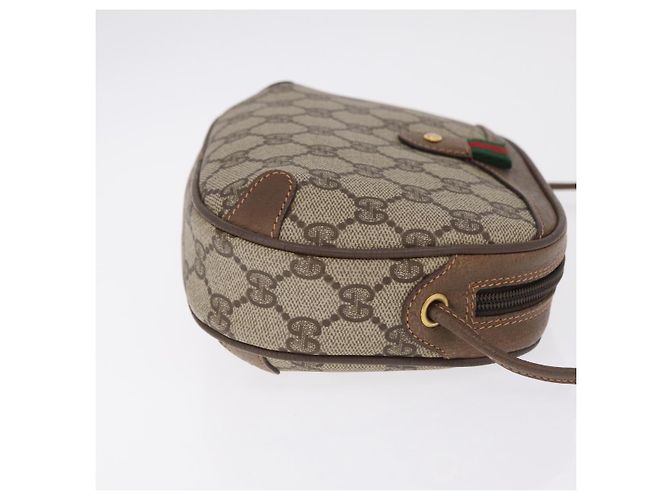 Borsa GUCCI GG Supreme Web Sherry Line PVC Beige Oro 89 02 066 Auth ka6316 D'oro - vista 4