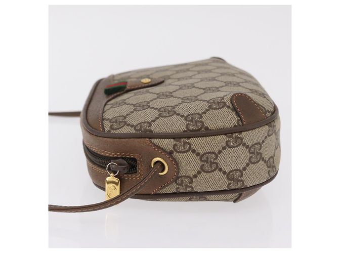 Borsa GUCCI GG Supreme Web Sherry Line PVC Beige Oro 89 02 066 Auth ka6316 D'oro - vista 5