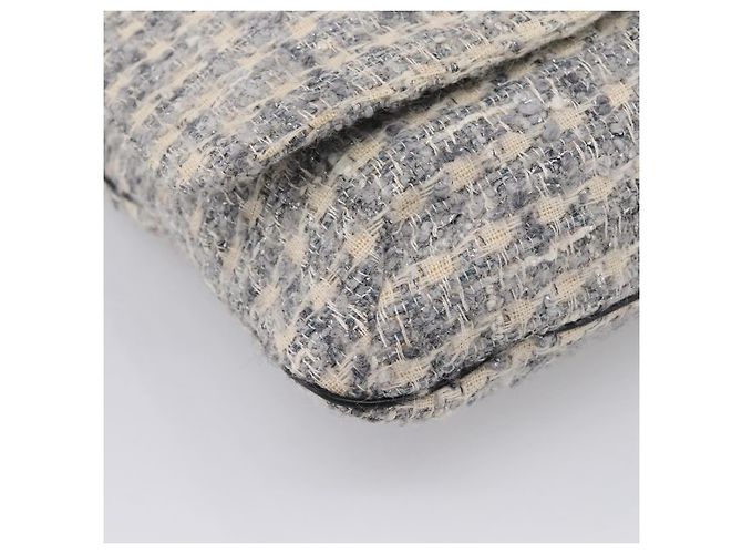 Bolso de hombro CHANEL Tweed Gray Silver CC Auth ar14307SAM Castaño Plata - vista 14