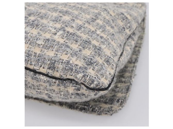 Bolso de hombro CHANEL Tweed Gray Silver CC Auth ar14307SAM Castaño Plata - vista 15