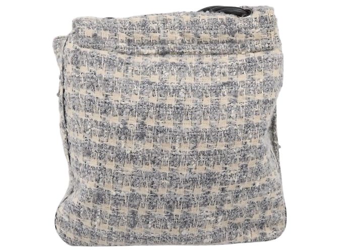 Bolso de hombro CHANEL Tweed Gray Silver CC Auth ar14307SAM Castaño Plata - vista 2