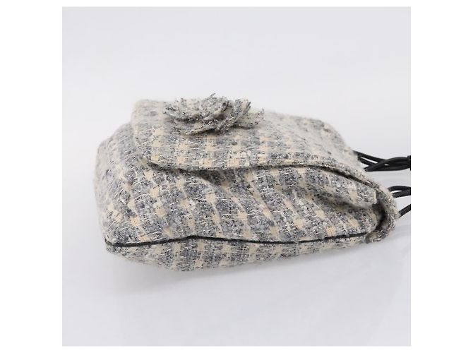 Bolso de hombro CHANEL Tweed Gray Silver CC Auth ar14307SAM Castaño Plata - vista 4