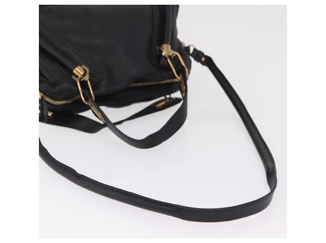 Chloé Borsa Chloe Paraty in pelle 2way Nero Oro Auth 206089V D'oro - vista 10