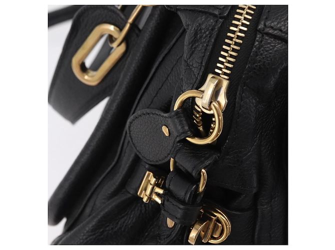Chloé Borsa Chloe Paraty in pelle 2way Nero Oro Auth 206089V D'oro - vista 17