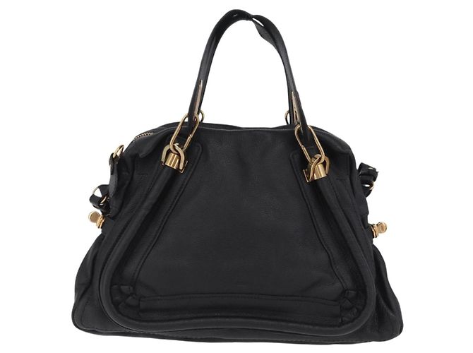 Chloé Borsa Chloe Paraty in pelle 2way Nero Oro Auth 206089V D'oro - vista 2