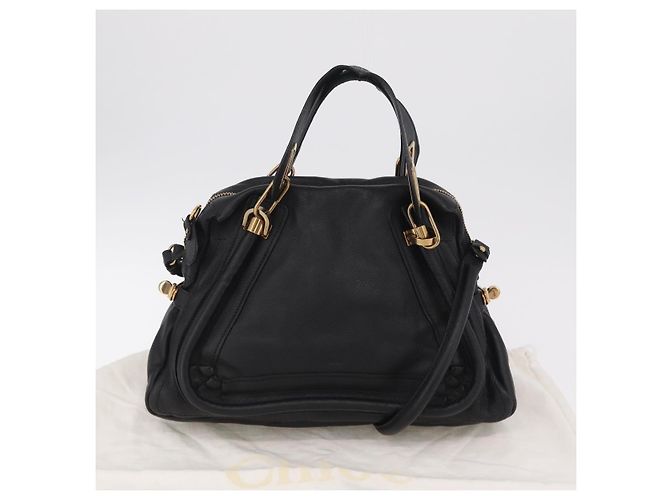 Chloé Borsa Chloe Paraty in pelle 2way Nero Oro Auth 206089V D'oro - vista 26