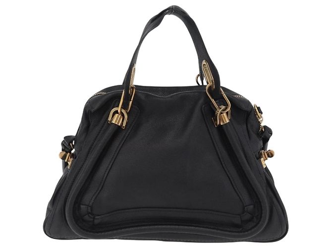 Chloé Borsa Chloe Paraty in pelle 2way Nero Oro Auth 206089V D'oro - vista 3