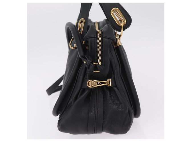 Chloé Borsa Chloe Paraty in pelle 2way Nero Oro Auth 206089V D'oro - vista 4