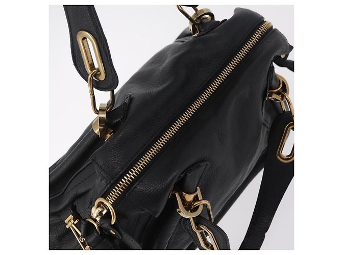 Chloé Borsa Chloe Paraty in pelle 2way Nero Oro Auth 206089V D'oro - vista 6