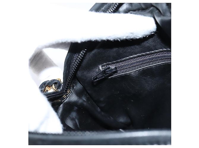 Bally Chain Shoulder Bag Leather Black Gold Tone Auth BA16147 - view 20