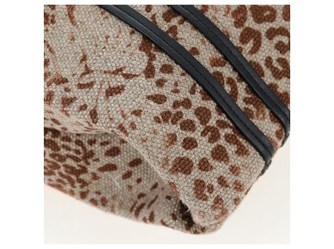 Chloé Bolso de Mano Chloe Canvas Beige Gold Auth 204138A Dorado - vista 10