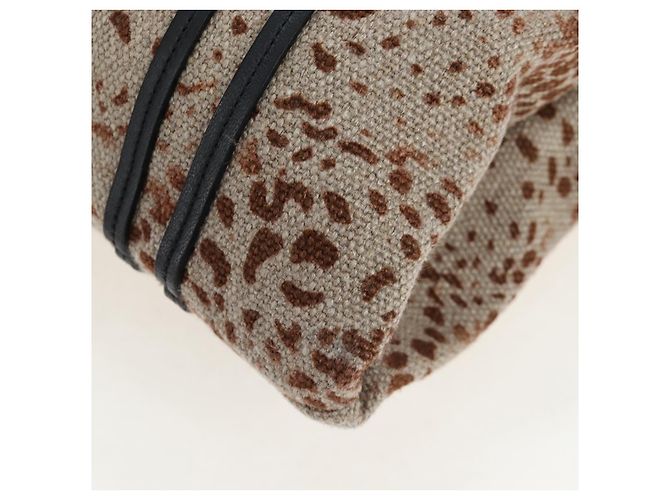 Chloé Bolso de Mano Chloe Canvas Beige Gold Auth 204138A Dorado - vista 11