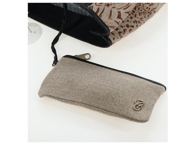 Chloé Bolso de Mano Chloe Canvas Beige Gold Auth 204138A Dorado - vista 14