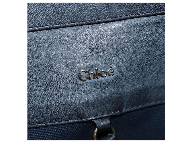 Chloé Bolso de Mano Chloe Canvas Beige Gold Auth 204138A Dorado - vista 19