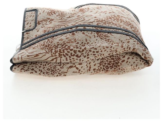 Chloé Bolso de Mano Chloe Canvas Beige Gold Auth 204138A Dorado - vista 4