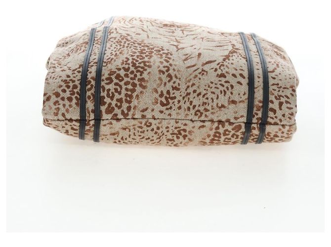 Chloé Bolso de Mano Chloe Canvas Beige Gold Auth 204138A Dorado - vista 7