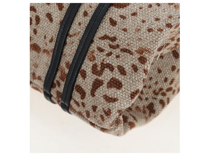 Chloé Bolso de Mano Chloe Canvas Beige Gold Auth 204138A Dorado - vista 9