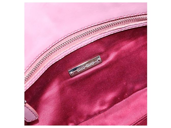 Borsa a tracolla Miu Miu Matelassé con catena in pelle 2way Rosa Argento Auth 206370A - vista 24