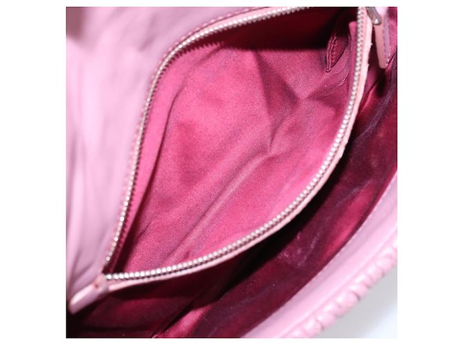 Borsa a tracolla Miu Miu Matelassé con catena in pelle 2way Rosa Argento Auth 206370A - vista 28