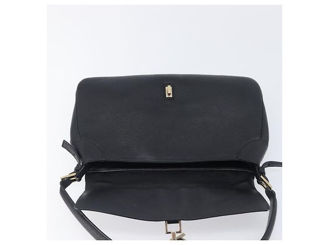 Borsa a tracolla Salvatore Ferragamo Gancini in pelle nera e oro Auth 199594 Nero D'oro - vista 19