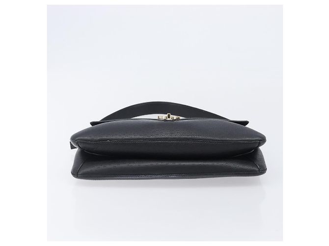 Borsa a tracolla Salvatore Ferragamo Gancini in pelle nera e oro Auth 199594 Nero D'oro - vista 5
