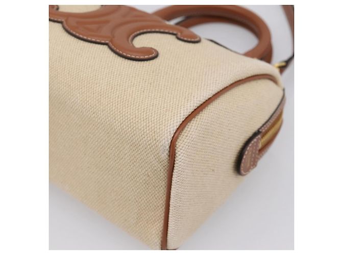 Céline Borsa a Mano CELINE Canvas 2way Beige Tono Oro Auth mr3055V - vista 14