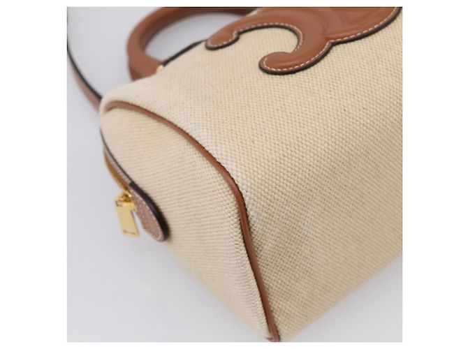 Céline Borsa a Mano CELINE Canvas 2way Beige Tono Oro Auth mr3055V - vista 15