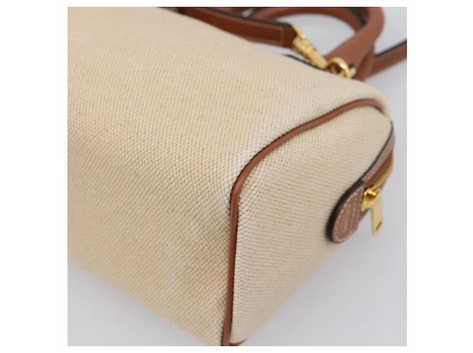 Céline Borsa a Mano CELINE Canvas 2way Beige Tono Oro Auth mr3055V - vista 16
