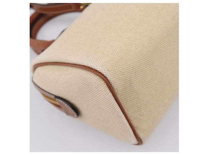 Céline Borsa a Mano CELINE Canvas 2way Beige Tono Oro Auth mr3055V - vista 17