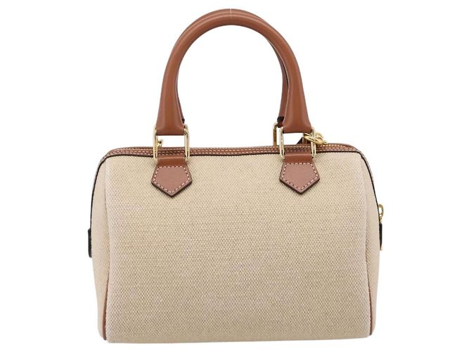 Céline Borsa a Mano CELINE Canvas 2way Beige Tono Oro Auth mr3055V - vista 2