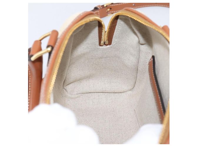 Céline Borsa a Mano CELINE Canvas 2way Beige Tono Oro Auth mr3055V - vista 20