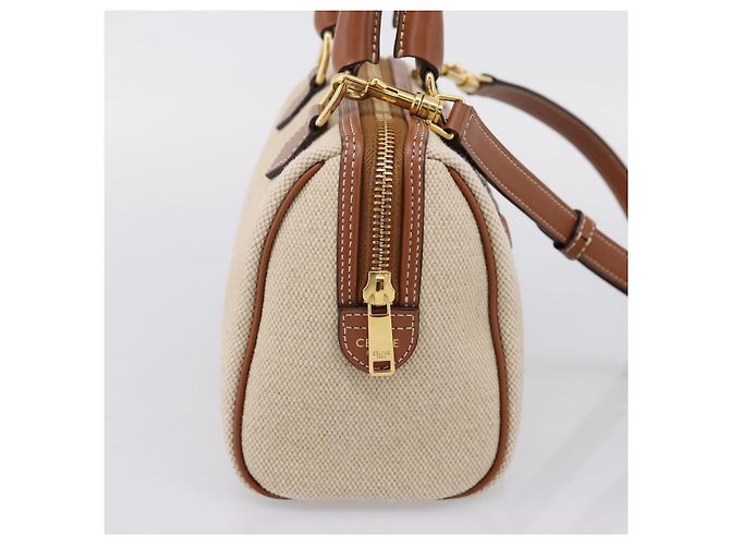 Céline Borsa a Mano CELINE Canvas 2way Beige Tono Oro Auth mr3055V - vista 3