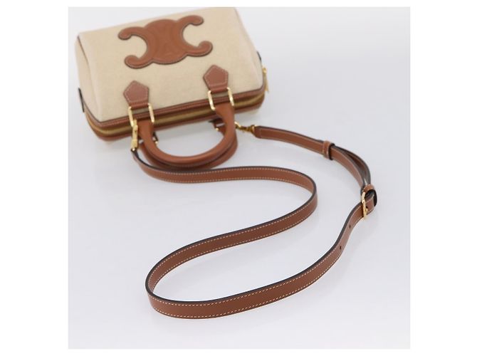 Céline Borsa a Mano CELINE Canvas 2way Beige Tono Oro Auth mr3055V - vista 9