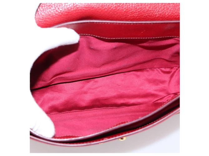 Borsa a mano Miu Miu in pelle 2way rossa tono oro Auth bs37156A Rosso - vista 11