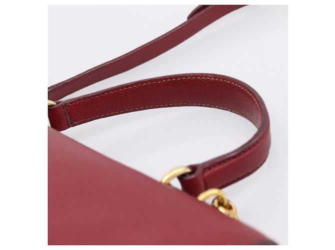 Borsa a mano Miu Miu in pelle 2way rossa tono oro Auth bs37156A Rosso - vista 14