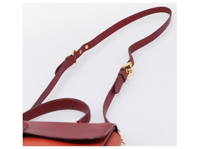 Borsa a mano Miu Miu in pelle 2way rossa tono oro Auth bs37156A Rosso - vista 15