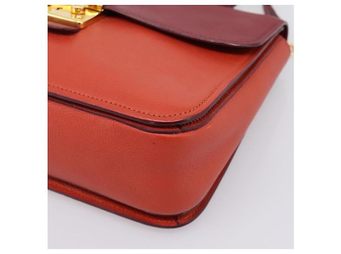 Borsa a mano Miu Miu in pelle 2way rossa tono oro Auth bs37156A Rosso - vista 16