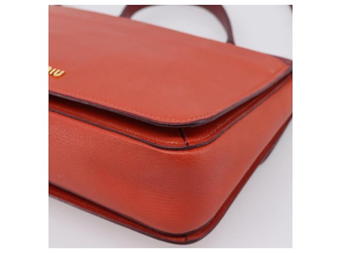 Borsa a mano Miu Miu in pelle 2way rossa tono oro Auth bs37156A Rosso - vista 18