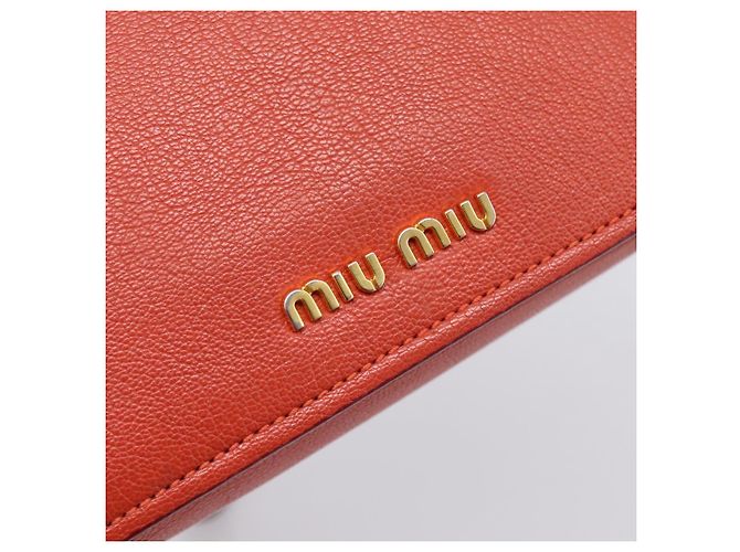 Borsa a mano Miu Miu in pelle 2way rossa tono oro Auth bs37156A Rosso - vista 20