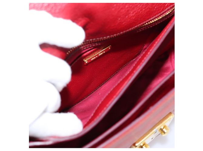 Borsa a mano Miu Miu in pelle 2way rossa tono oro Auth bs37156A Rosso - vista 25