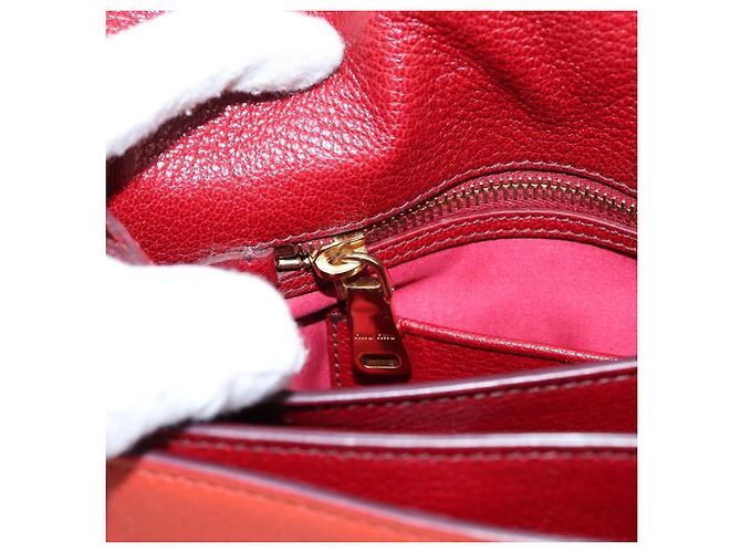 Borsa a mano Miu Miu in pelle 2way rossa tono oro Auth bs37156A Rosso - vista 26