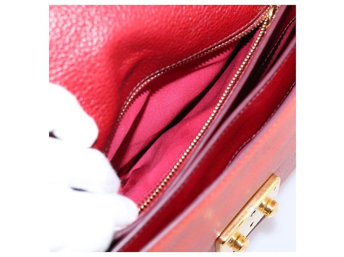 Borsa a mano Miu Miu in pelle 2way rossa tono oro Auth bs37156A Rosso - vista 27