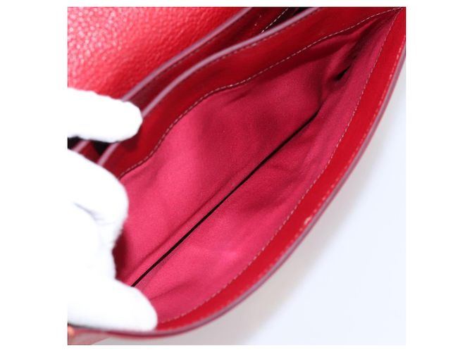 Borsa a mano Miu Miu in pelle 2way rossa tono oro Auth bs37156A Rosso - vista 28