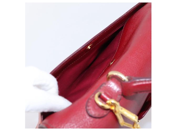 Borsa a mano Miu Miu in pelle 2way rossa tono oro Auth bs37156A Rosso - vista 29