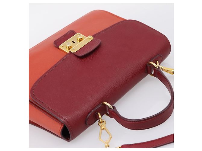 Borsa a mano Miu Miu in pelle 2way rossa tono oro Auth bs37156A Rosso - vista 6