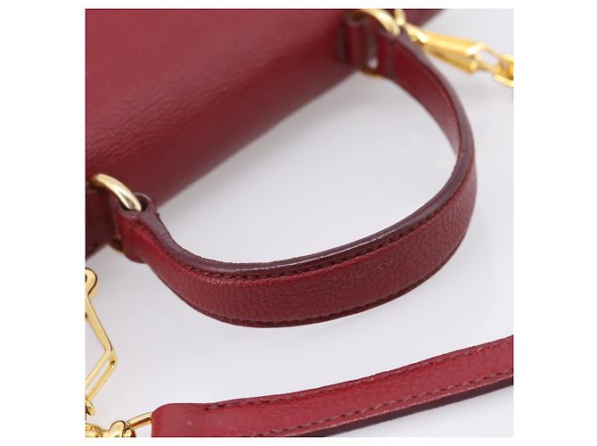 Borsa a mano Miu Miu in pelle 2way rossa tono oro Auth bs37156A Rosso - vista 7