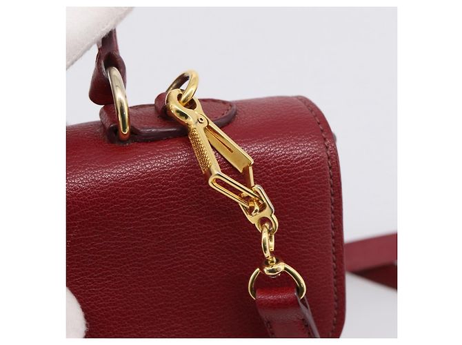 Borsa a mano Miu Miu in pelle 2way rossa tono oro Auth bs37156A Rosso - vista 9