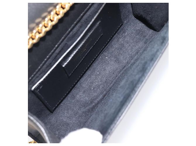 Autre Marque Borsa a tracolla Chain Kate SAINT LAURENT in pelle nera e oro Auth 204906SAM Nero D'oro - vista 10